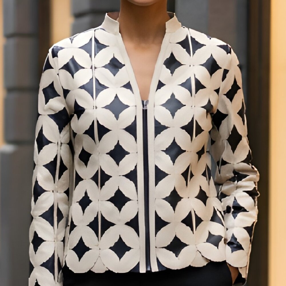 Womens Blouses Tops Shirt Sheer Jacket Leather Outfit Handmade Leaf